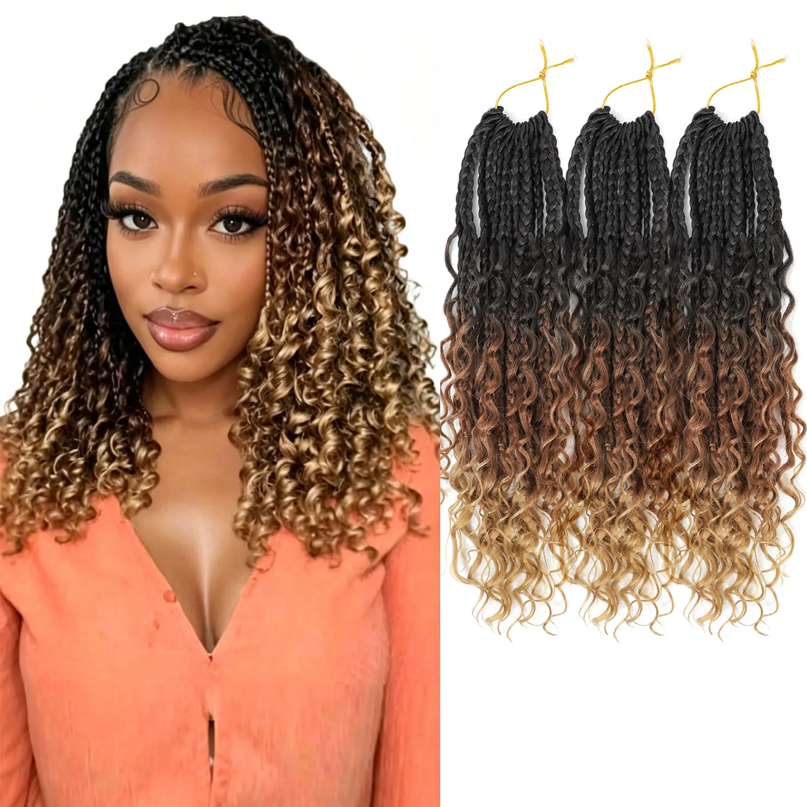 Women Bags Pack - 14 Zoll Goddess Box Braids Häkelhaar
