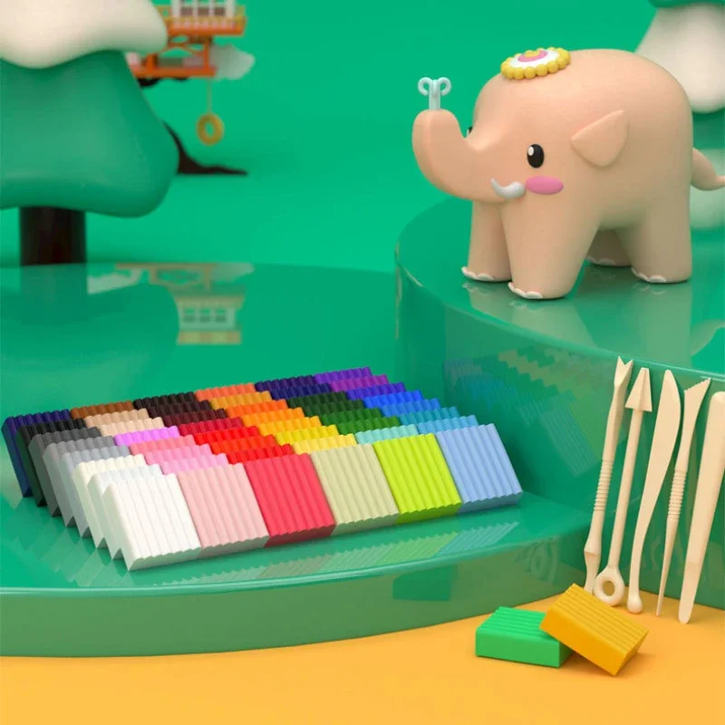 Arcilla polimérica de 24/32/50 colores para niños, juego de herramientas de barro para horno, Juguetes Diy, 15g de cada Color