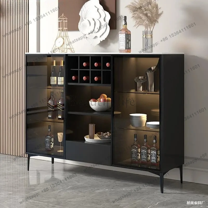 Slate light luxury dining cabinet Modern simple wine cabinet Storage cabinet Living room against the wall
