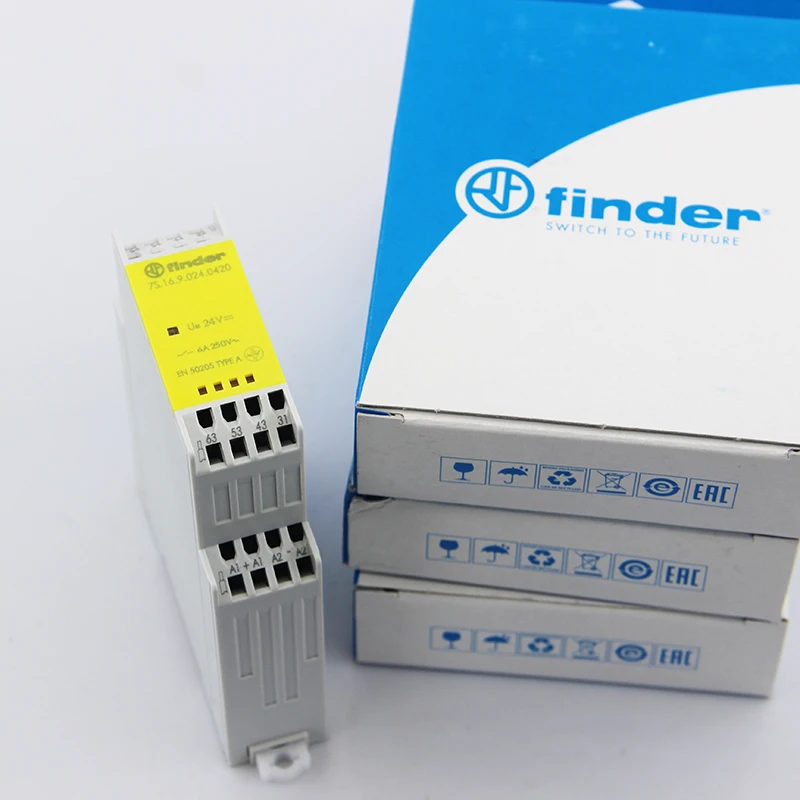 

Оригинальный модуль безопасности Италии Finder 7S.16.9.024.0420 Реле безопасности 4 Open 2 Close Contact