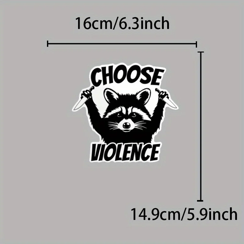 Cartoon Raccoon Graphic Vinyl Sticker Waterproof UV Resistant Novelty Decor Decal for Car Laptop Water Bottle Window DIY Mod