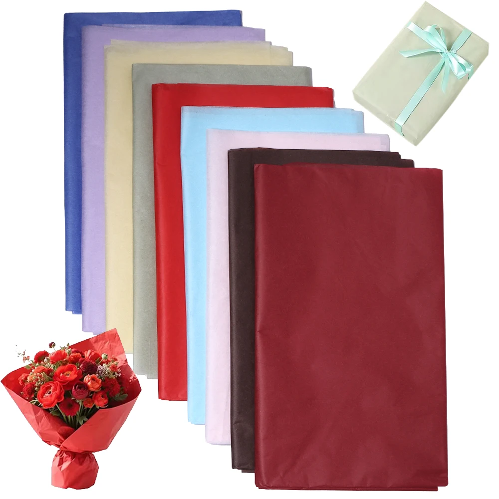 20pcs Colorful Tissue Paper Gifts Flower Wrapping Paper Bouquet Lining Paper For DIY Valentine's Day Florist Packing Material