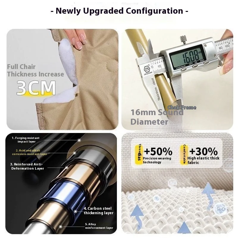 휴대용 야외 캠핑 문체어 높은 등받이 3단 조절 두꺼운 면 패드 가벼운 리클라이닝 피크닉 의자 접이식