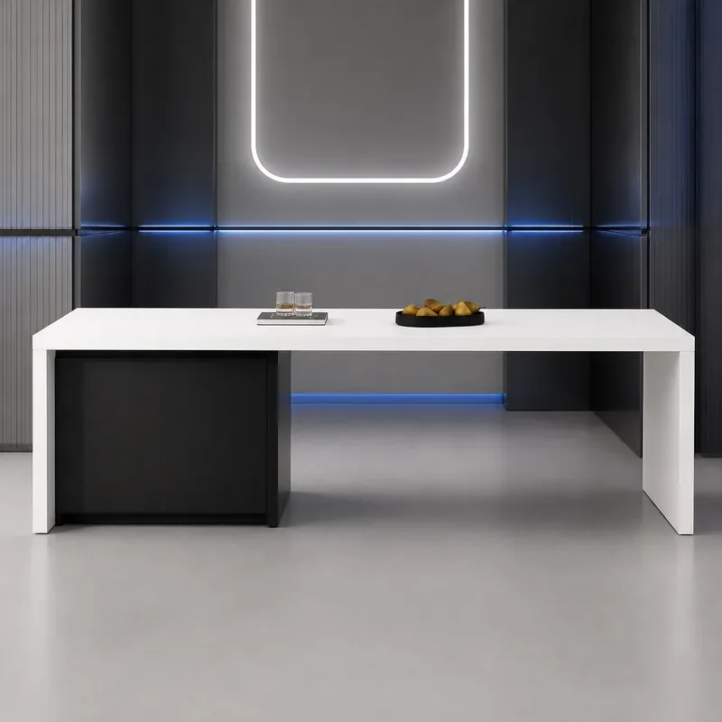 Flush Island Dining Table Integrated Household Narrow Fallen Table Small Apartment Kitchen Bar Partition Small Rock Slab
