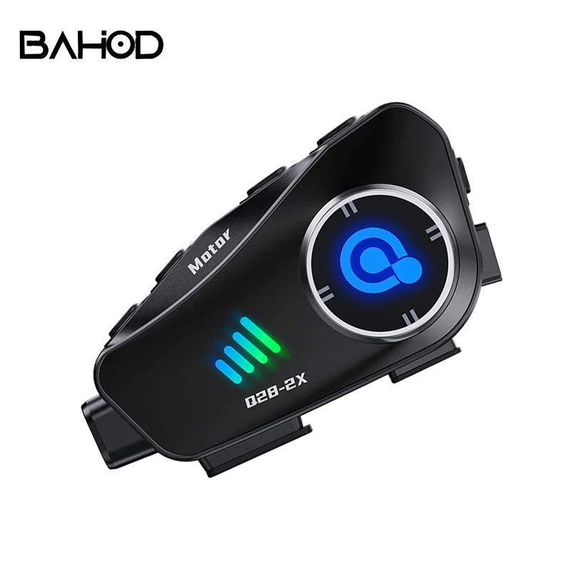 BAHOD Q28-2x 500m 2 Riders Motorcycle Helmet Walkie Talkie with WiFi Video Recorder HD Wireless Camera Bluetooth 5.0 Waterproof