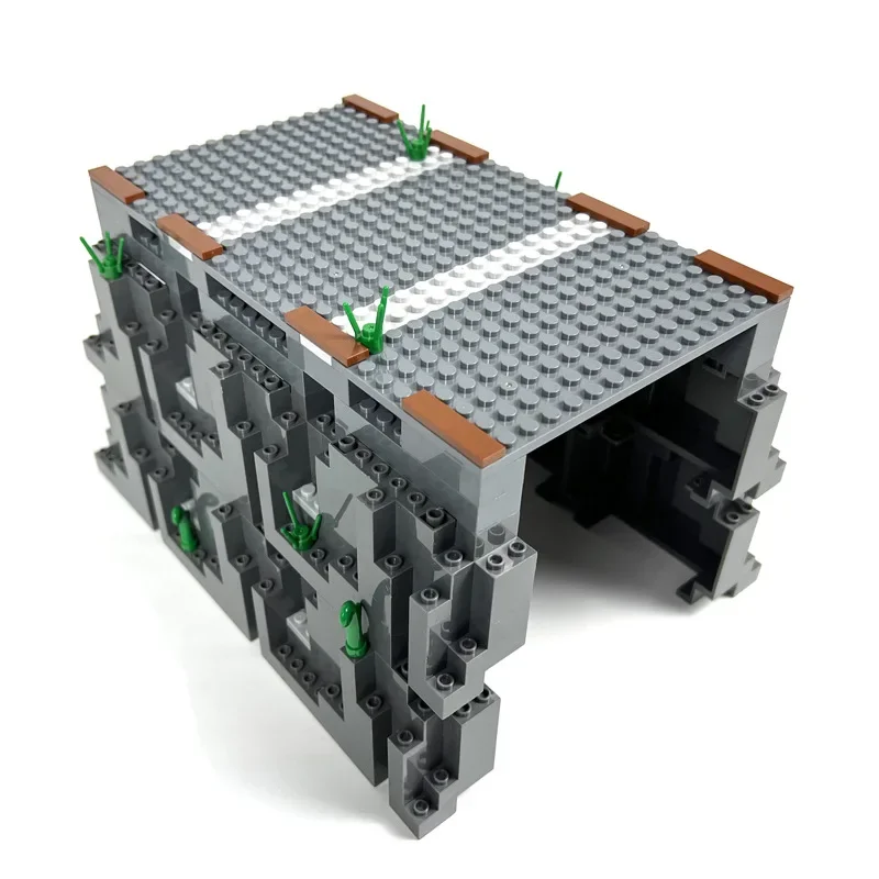 MOC Trem Túnel Blocos de Construção para Crianças, Figuras Educacionais Compatíveis, Cenas Modelo, Tijolos Montar Brinquedos, Presentes Acessório