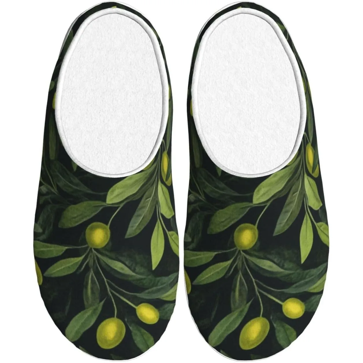 

Green Branch Olive Women’s Cozy Slippers Soft Cotton Indoor & Outdoor House Slippers With Anti-Slip Sole