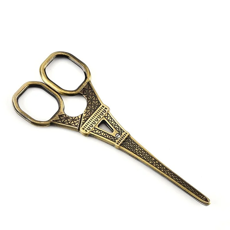 Vintage Tower Scissor Bronze Color Plated Stainless Steel Utility Knife Cutter for Paper Home DIY Art School A7081