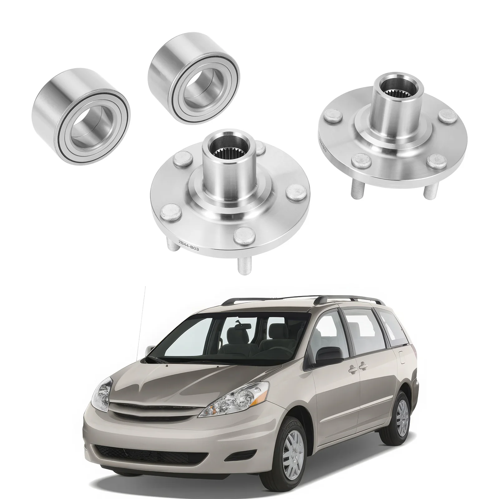 

Pair 2 Front Wheel Hub and Bearing & Assembly for Toyota Sienna E5 2004-2010 Avalon Venza Camry, Lexus ES300h ES350 2013-2018