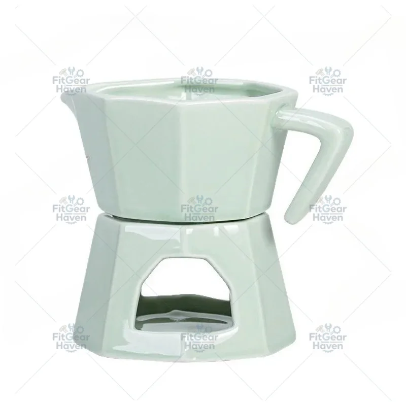 Taza de Cerámica para Fondue de Chocolate, Calentador de Mantequilla, Taza para Derretir Chocolate con Calentamiento Uniforme, para Fiestas de Cumpleaños, Navidad y Otros Eventos