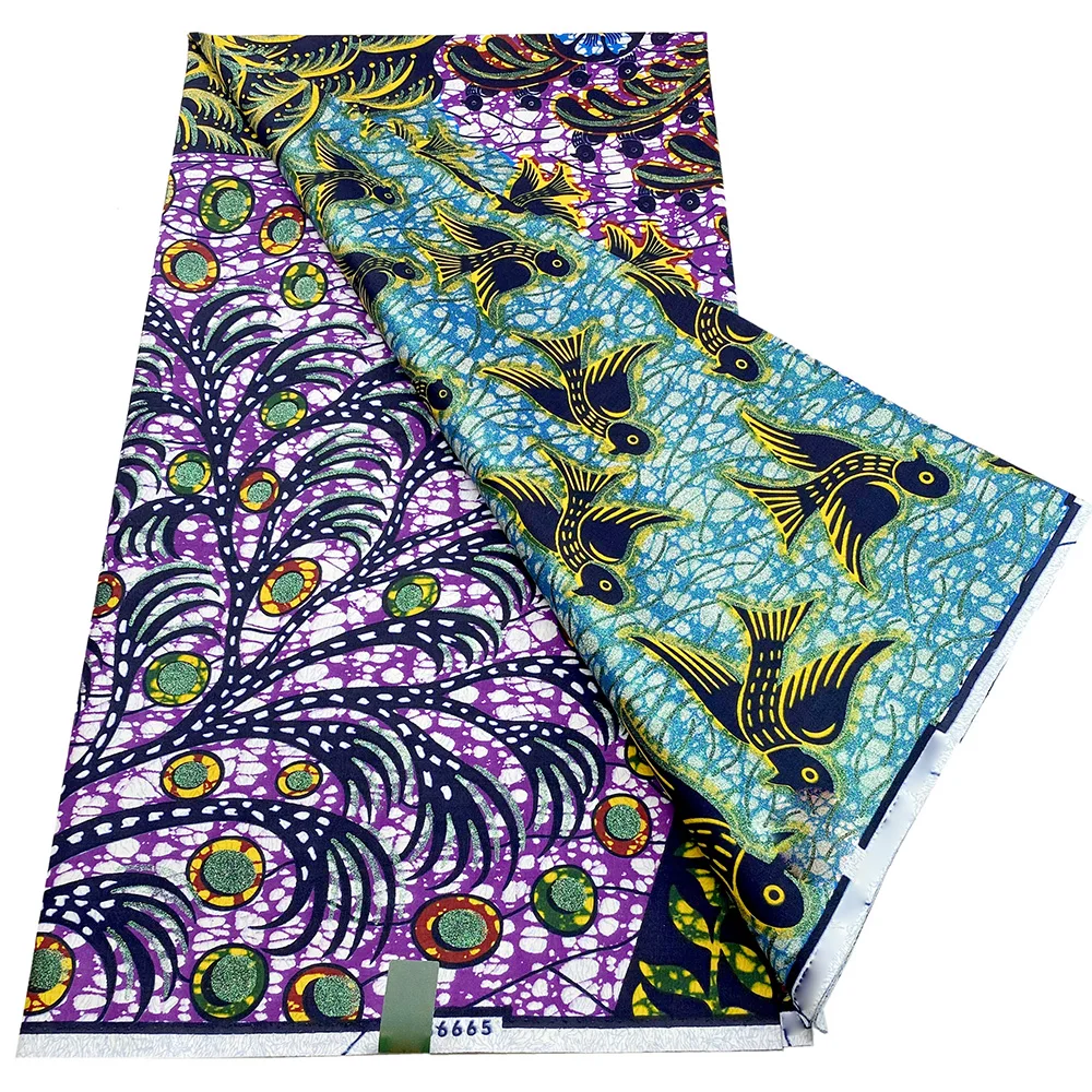 Newest Grand Super Fabric 100% Cotton African Wax Fabric High Quality Wax Print Ankara Fabric For Sewing 6 yards Women Fabric