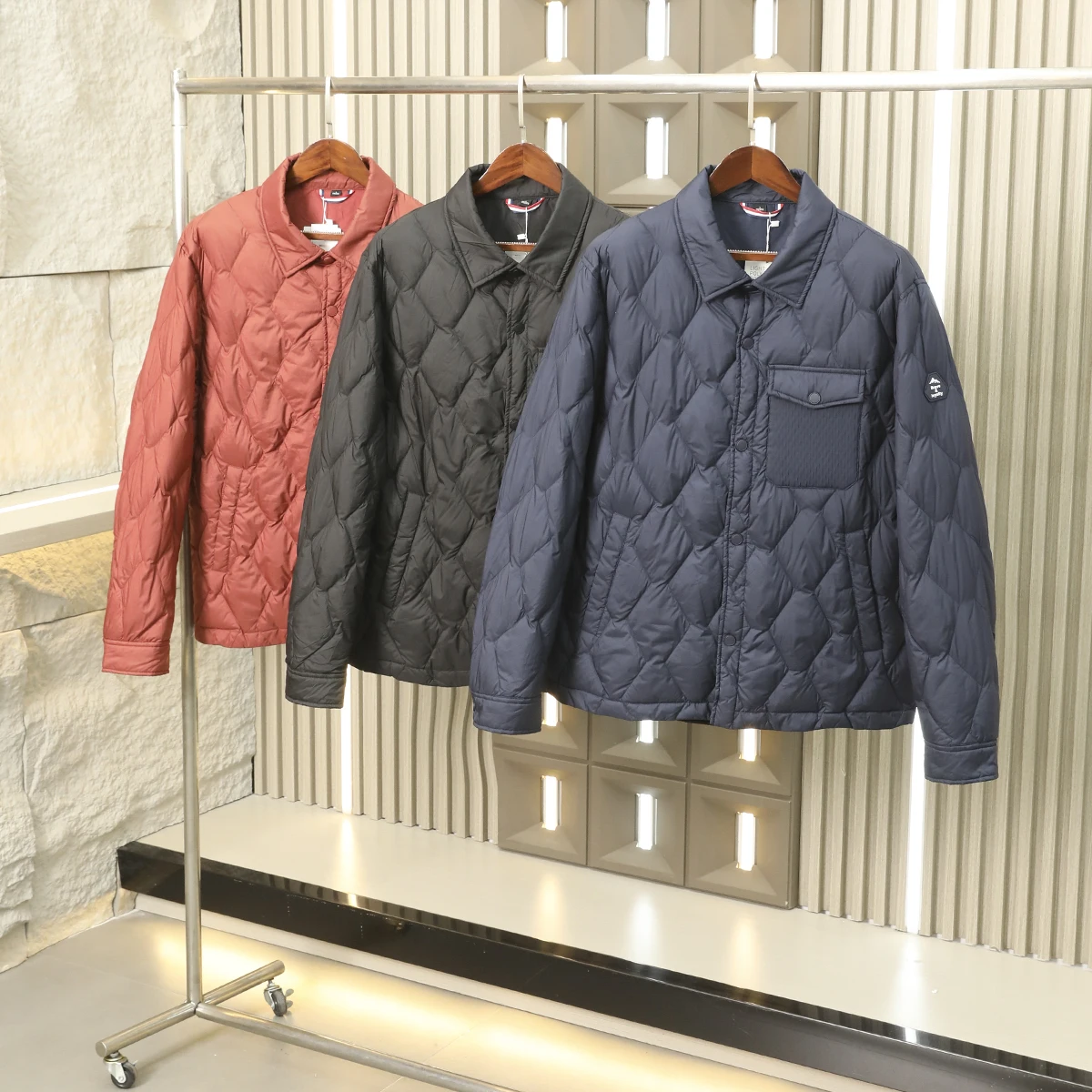 

Retro Hunting Sle Men's down Jaet Stand Collar 90 Du down Quilted Polyester Fiber Faion Urban Winter New Arrival