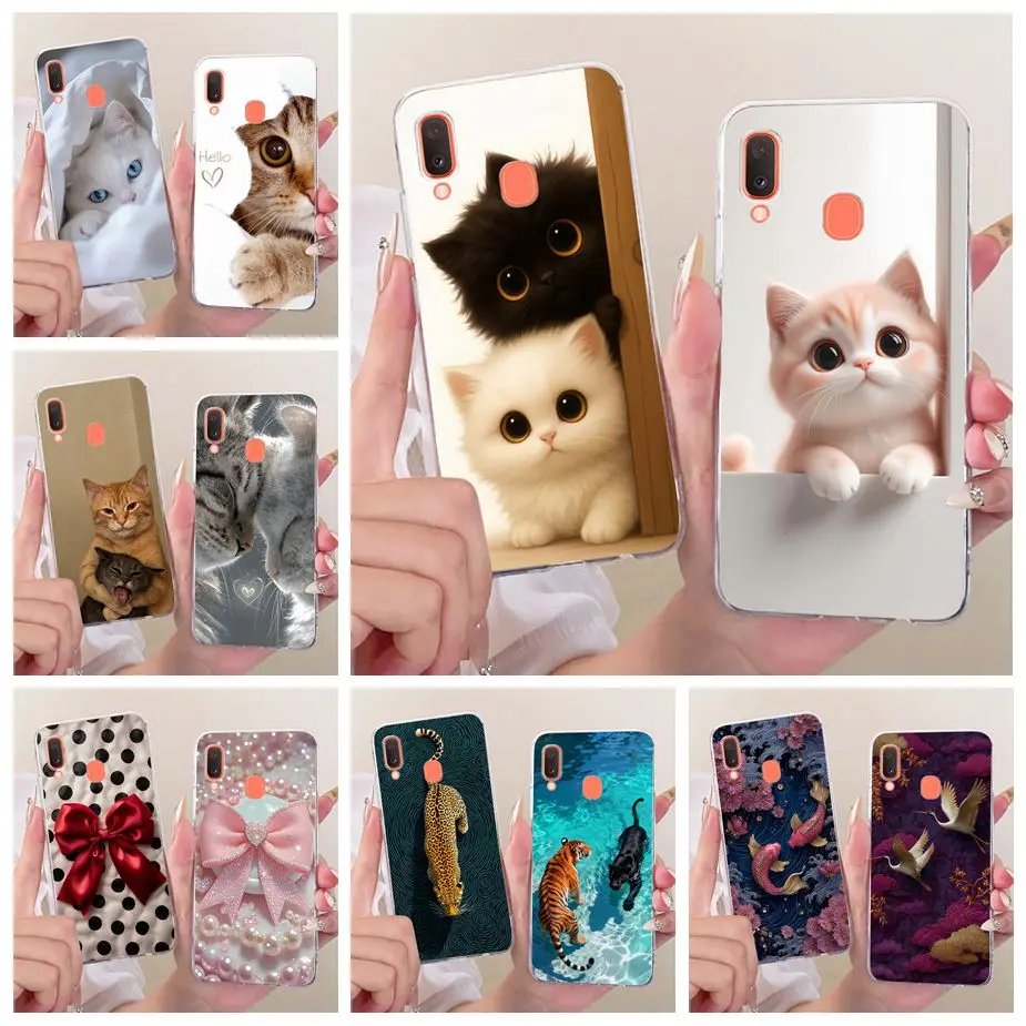 Funda para Samsung Galaxy A20, A20e, A20s, con diseño de gato pintado, suave y delgada, para Samsung A20, A 20 e, Galaxy A20s, Fundas, Bolsas