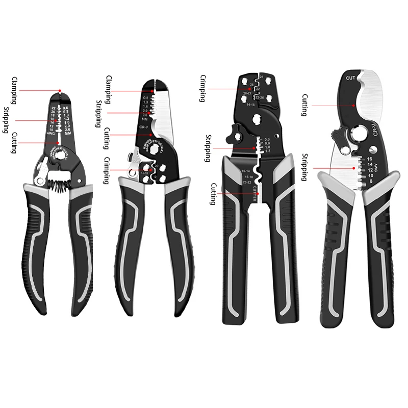 

Electrician Tools Multitool Crimping Pliers Electricity Wire Stripper Tool Nippers Electric Cable Stripper Hand Terminal Cutters