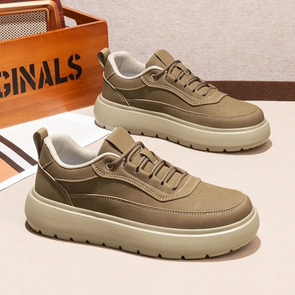 Sport Shoes Leather Men's Shoes Brand Casual Shoes Lace Up Mens Sneakers Italian Breathable Tenis Skateboard Shoe