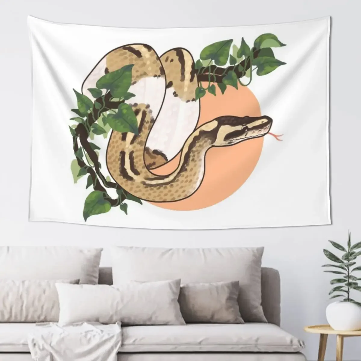 Ball Python on a Vine Tapestry Wall Mural For Bedroom On The Wall Home Decorations Tapestry