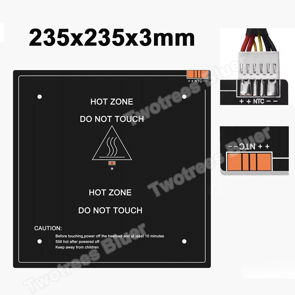 Heatbed 235x235x3mm 24V 220W Hot Bed MK3 Heating Platform Aluminum Plate for Creality 3D Ender-3 Blu-3 Printer Parts Heated Bed