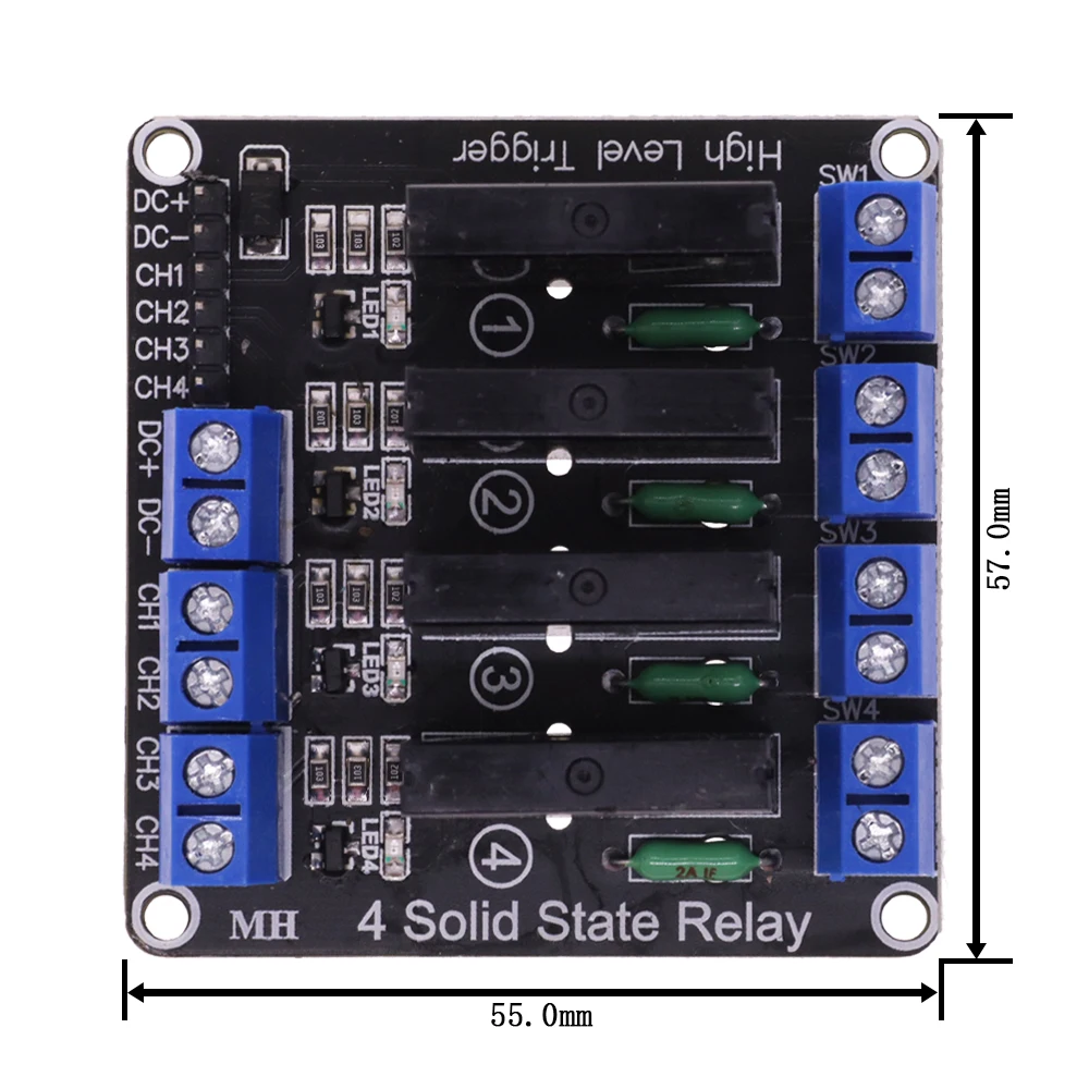 5V 1 Channel 2 4 6 8 Way SSR G3MB-202P Solid State Relay Module 240V 2A Output with Resistive Fuse For Arduino