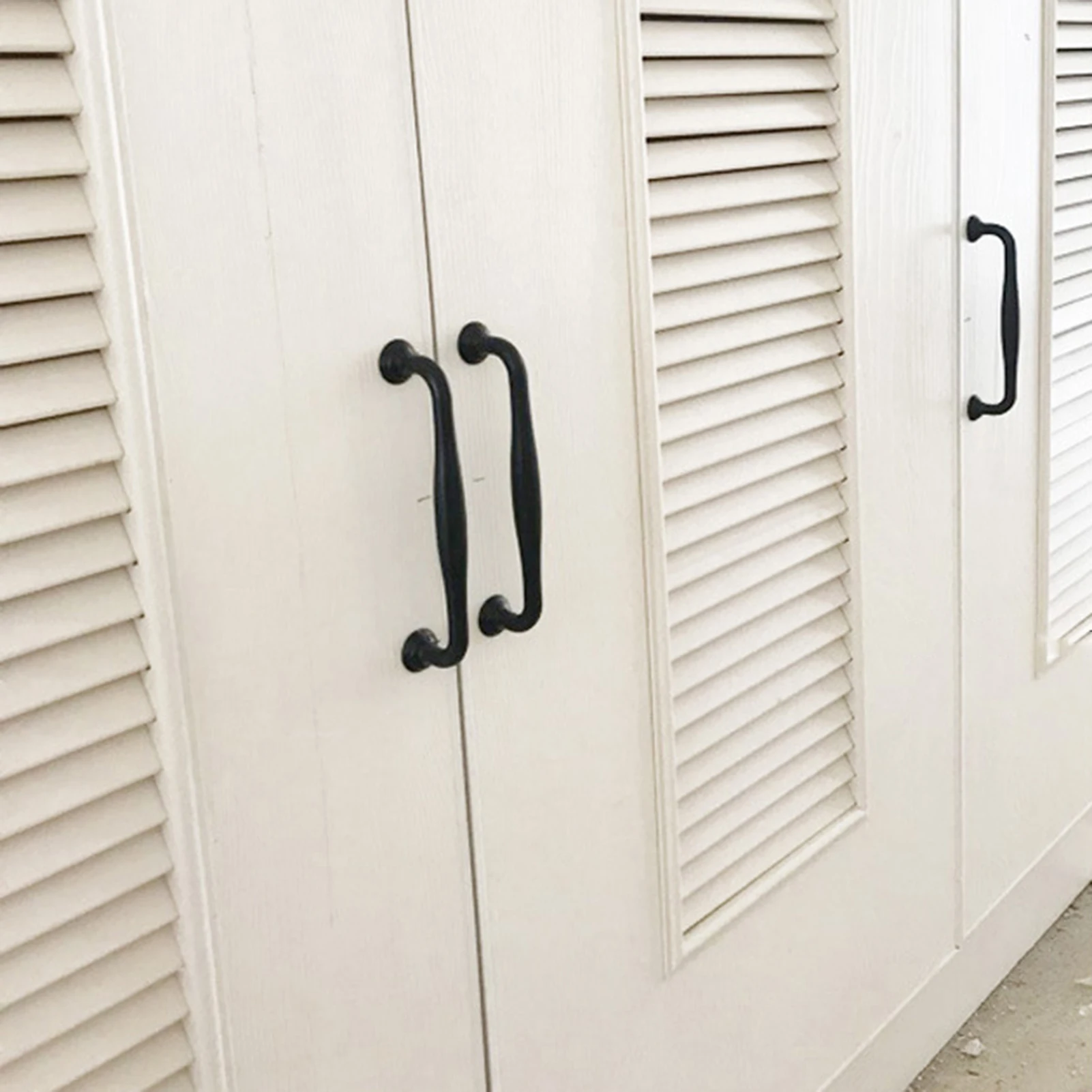 1PC Drawer Pulls Matte Black Aluminum Alloy Cabinet Handle for Kitchen Wardrobe Furniture Hardware Durable Home Decor
