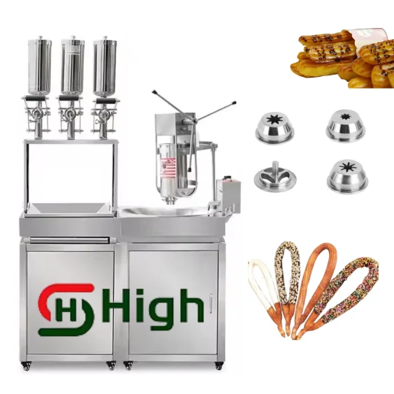 Tanque de aceite Manual doble de 5L para hacer palitos de masa frita, rellenos de nueces de Churrera española, freidora de aperitivos automática