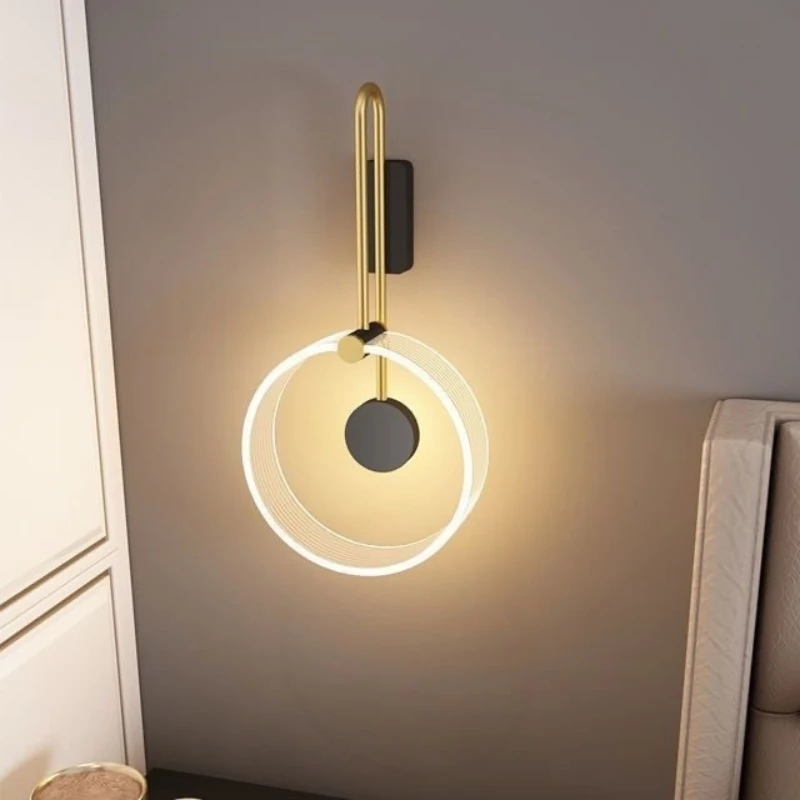 Postmodern Minimalist Circle Wall Light Luxury Home Accessories Entrance Balcony Headboard Hallway Aisle Atmoshere LED Wall Lamp