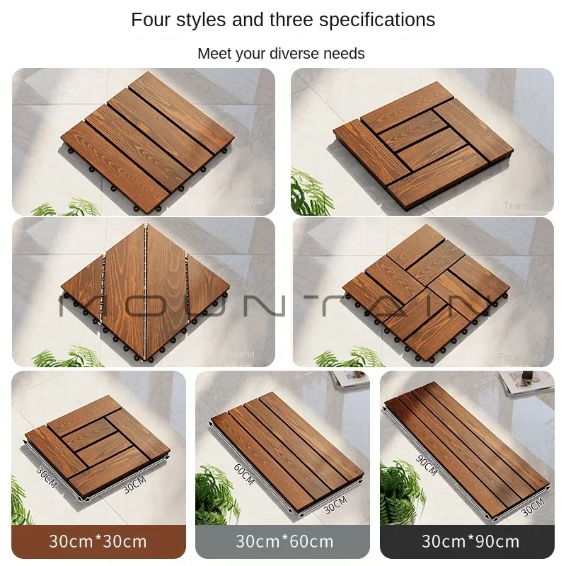 Outdoor anticorrosive wood floor Outdoor balcony Self-paved courtyard Splicing garden terrace floor