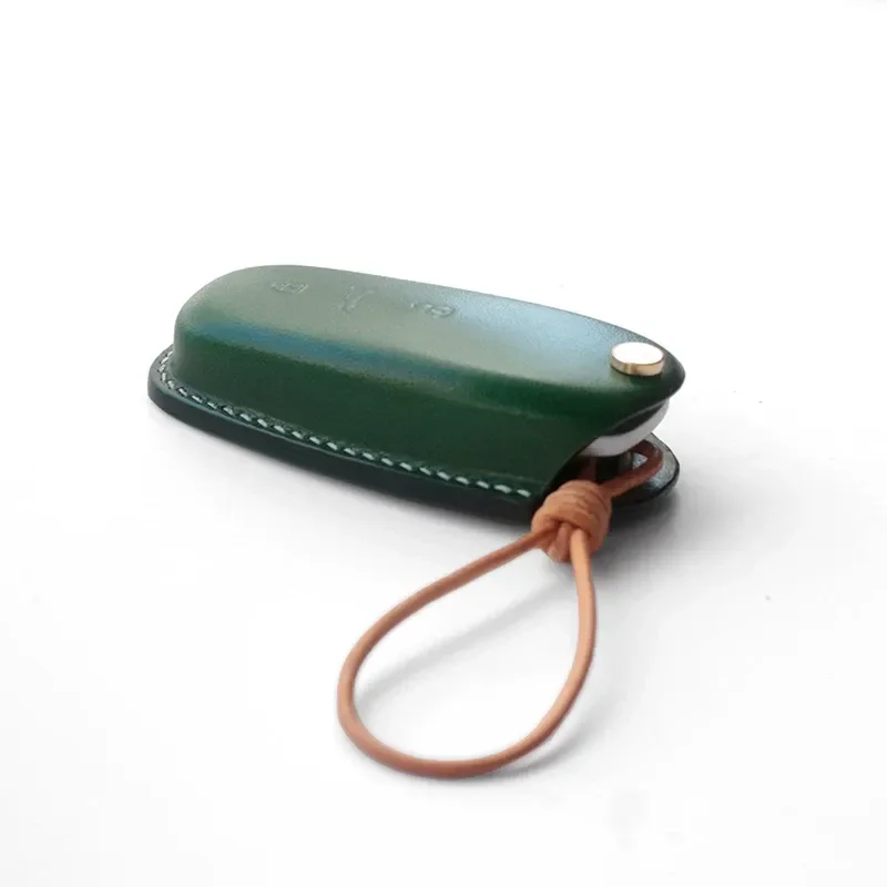 for Audi A8 A6L Q7 Leather Handmade Customized Key Set Simple and High-end
