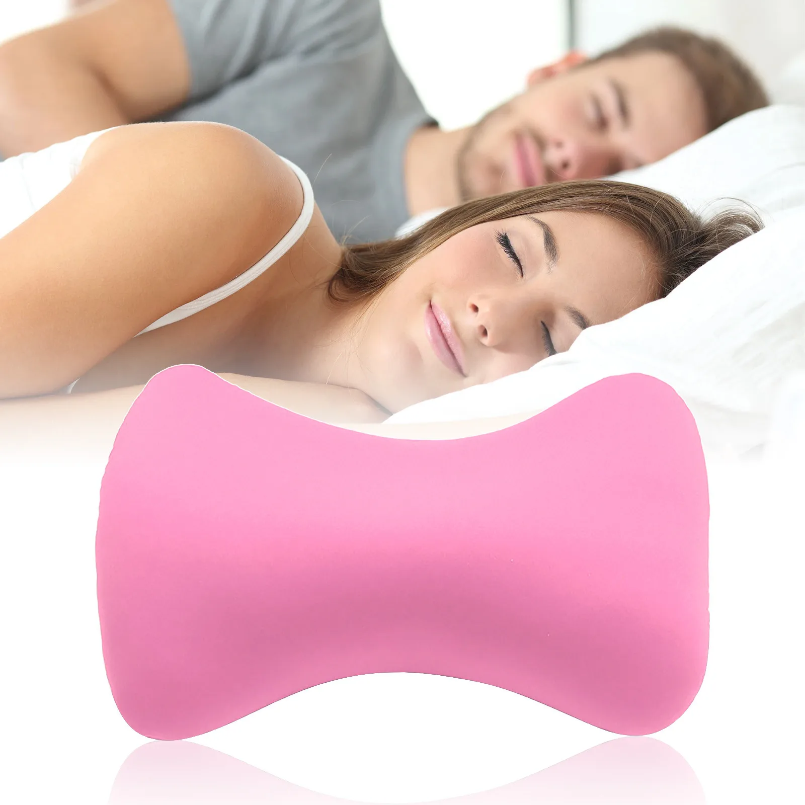 Bone Shape Roll Pillow Mini Cushion Microbead Back Sofa Cushion Throw Cozy Pillow Travel Home Office Sleep Neck Support Pillow