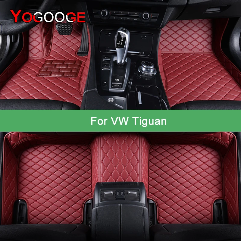 

YOGOOGE Custom Car Floor Mats For VW Tiguan Auto Carpets Foot Coche Accessorie