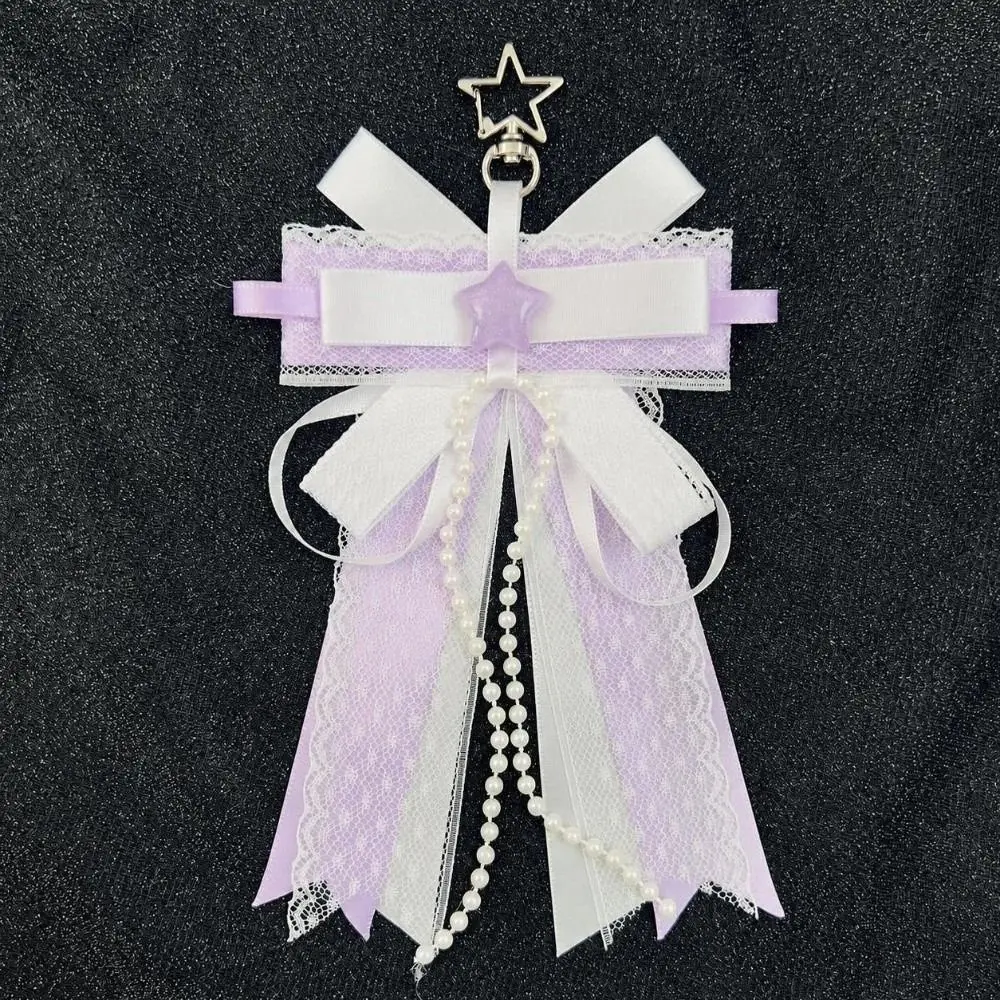 Japanese Style Lolita Bow Bag Pendant Handmade Jewelry Crystal Pearl Itabag Decoration Long Streamers ItaBag Bow Accessories