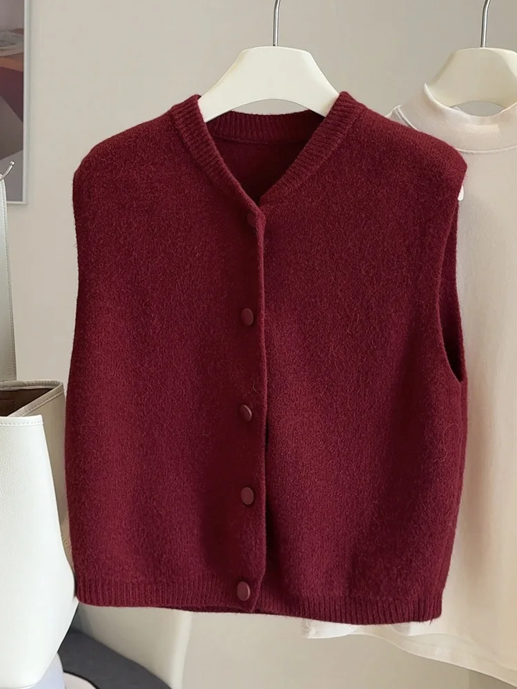 خريف شتاء جديد سترة سترة المرأة واحدة الصدر محبوك سترة المرأة فضفاضة أكمام سترة ناعمة صدرية سترة الإناث