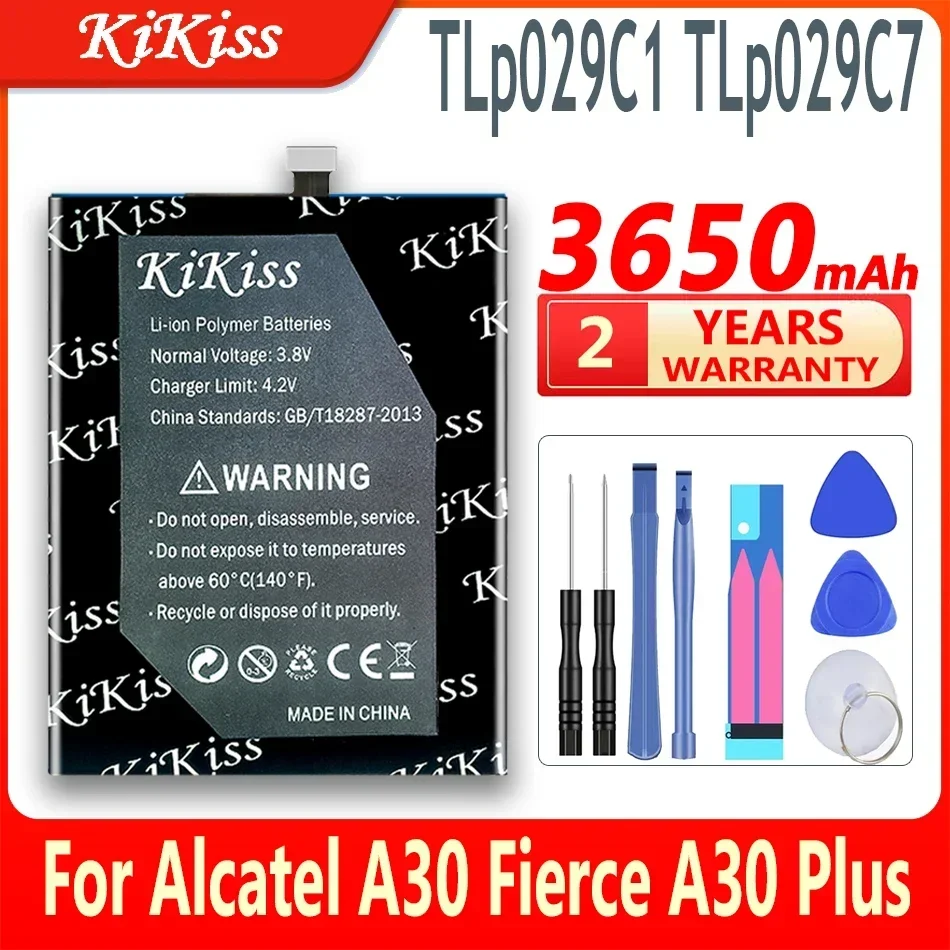 KiKiss New 3650mAh TLp029C7 Replacement Battery for Alcatel 3C/for Alcatel 3V A30 Fierce A30 Plus A30Plus Mobile Phone Batteries