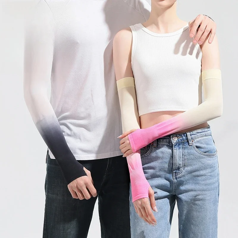 

Gradient Color Ice Sleeves UV Protection Summer Cycling Cooling Fishing Unisex Stretchy Breathable Driving Hiking Arm Sleeves