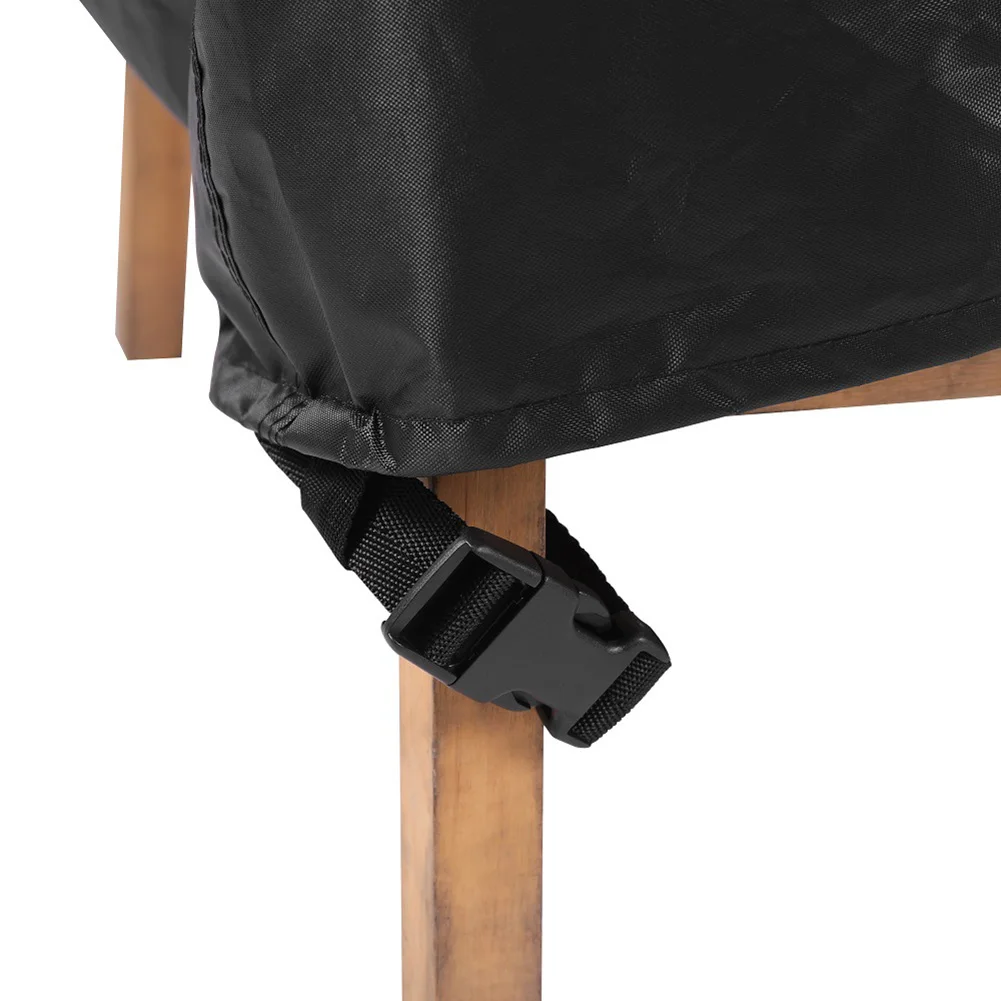 

Round Patio Furniture Cover Weather Resistant for For outdoor Table and Chair Sets Adjustable Fit with Secure Buckle
