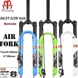 ZTZ MTB Air Suspension Fork，26/27.5/29 inch Mountain Bike, 120mm Travel, QR 9mm, Remote Lockout, XC/AM Mountain Bike Front Fork