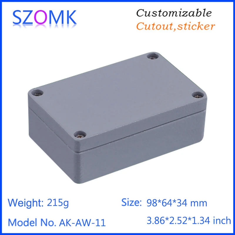 1Piece 98*64*34mm IP66 die casting electronics aluminum amplifier control box waterproof enclosure outlet boxes