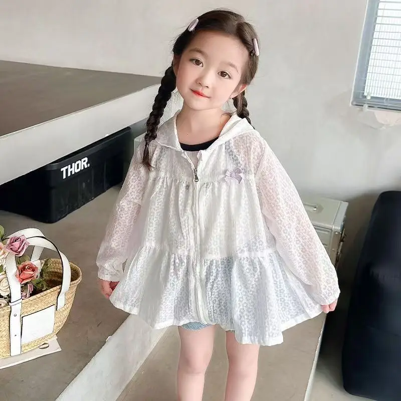 

2026 New Girls' Sunscreen Clothing Fashionable Outerwear Breathable Outerwear Quick Drying Baby Girls' Spring/Summer Jacket