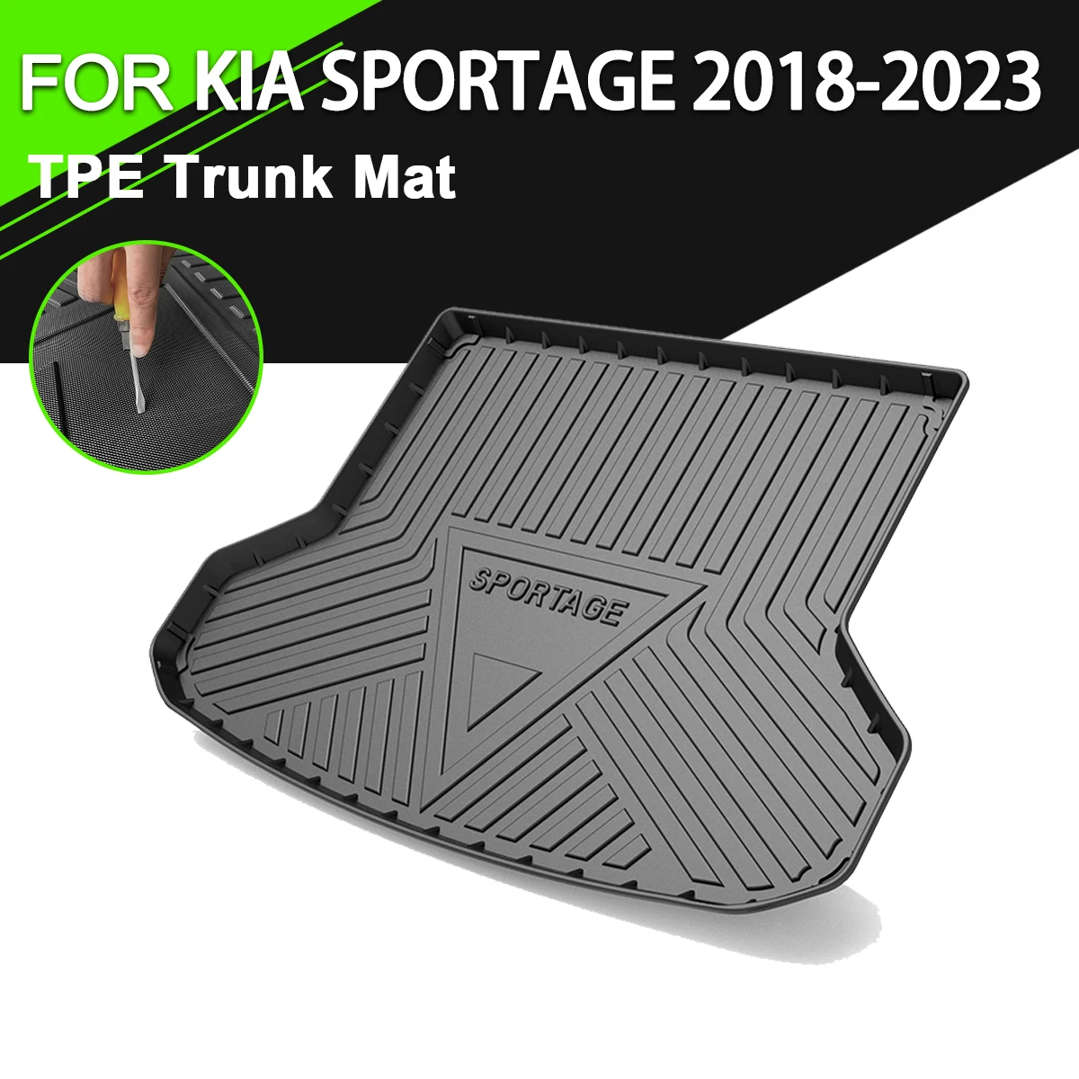 

Коврик для багажника из ТПЭ для KIA SPORTAGE 2018-2023, автомобильный водонепроницаемый нескользящий резиновый подкладка для груза, аксессуары