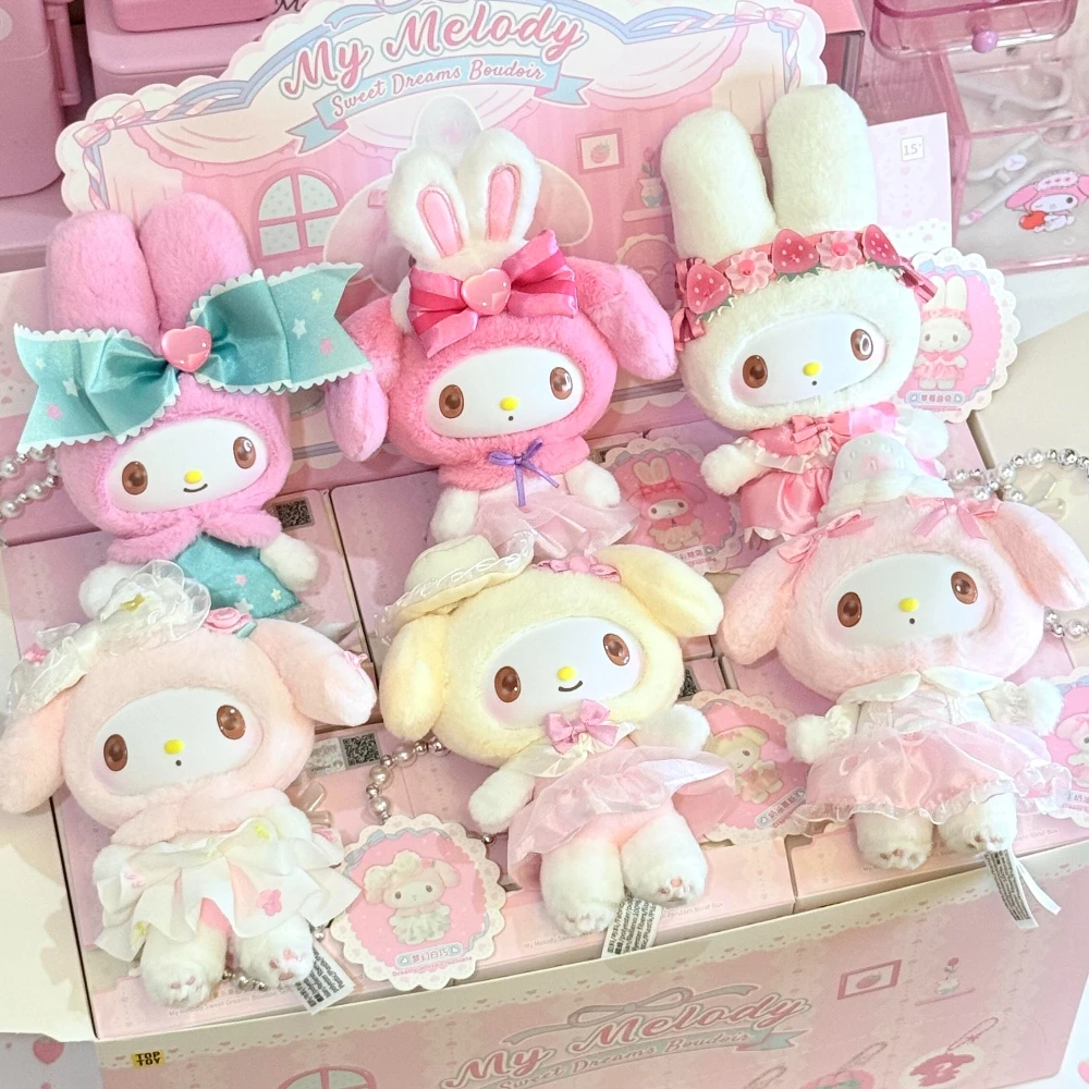 

TOPTOY Sanrio Melody Sweet Dreams Boudoir Blind Box Action Figure Kawaii Keychain Anime Doll Surprise Bag Collection Model Gifts