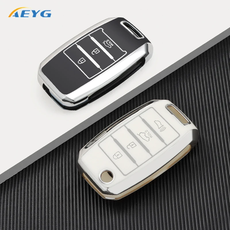 Car key Case Cover Fob For KIA RIO K2 K3 K5 Optima Sorento Forte Sportage Cerato Ceed Picanto 3 4 Button Folding Key Case Shell