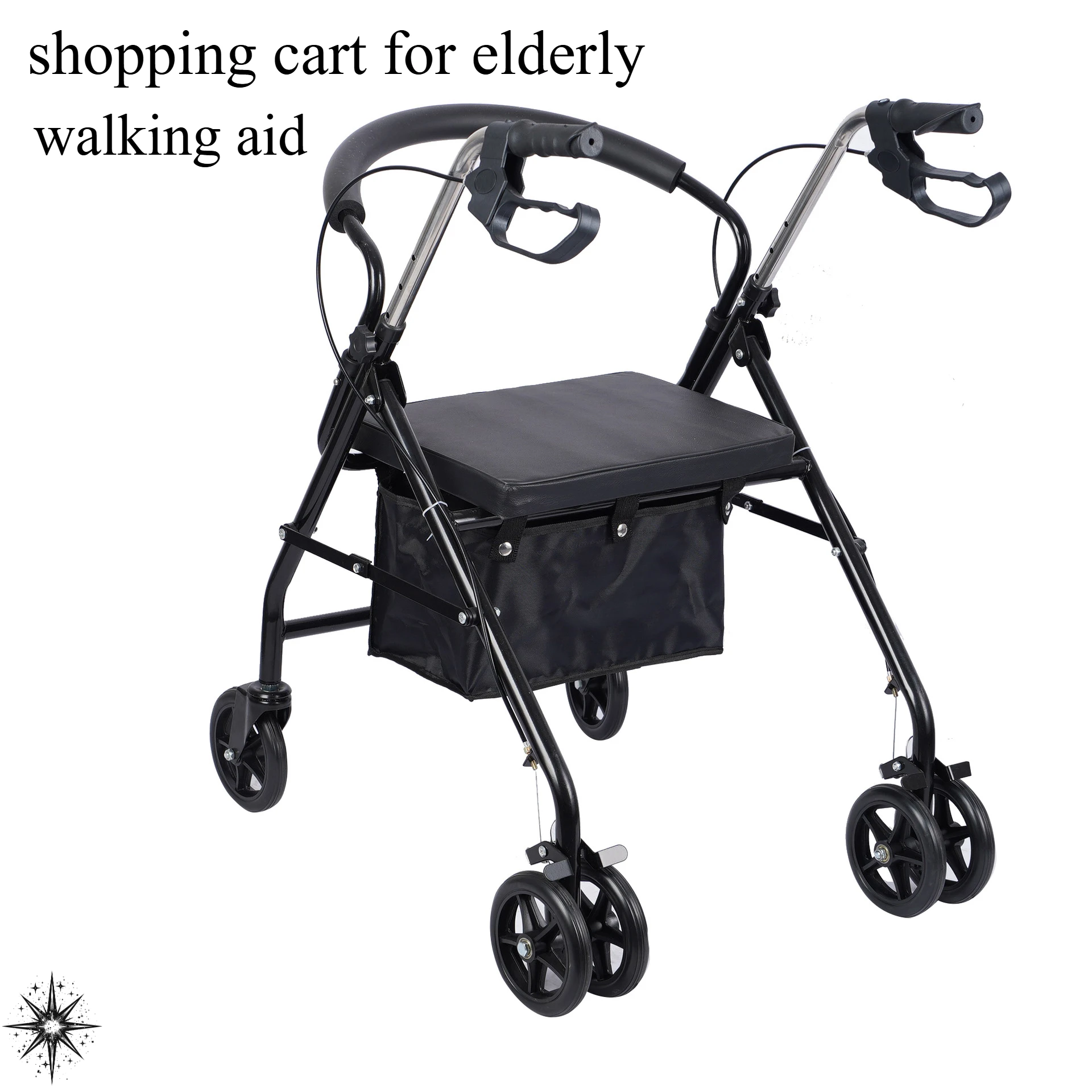 Walker assisted walking elderly rehabilitation hand push wheelchair shopping cart