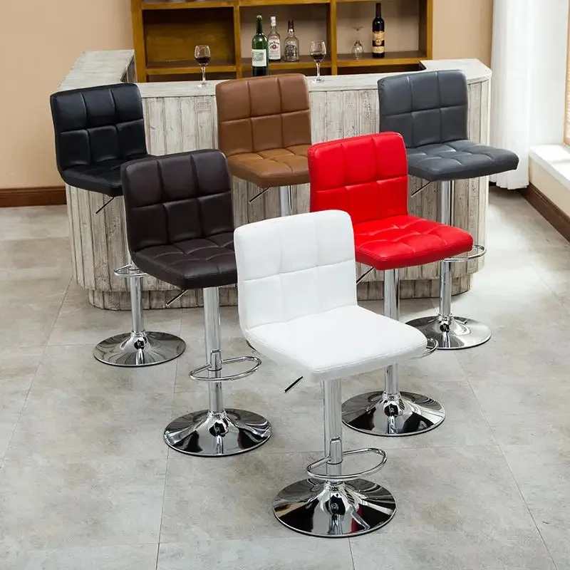 

Modern Bar Stools Barber Shop Chair Design Chairs Barbershop Backrest Adjustable Leather Mid Century Furniture Step Stool Gamer