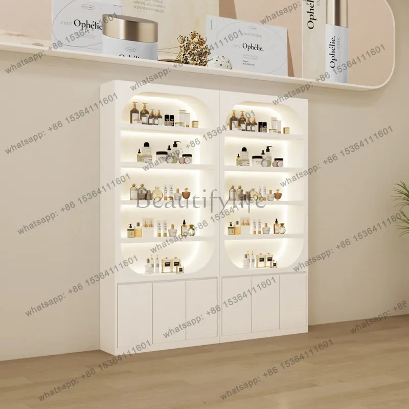 LJY Nordic High-end Cosmetic Display Cabinet Modern Minimalist Beauty Salon Product Display Rack Commercial Furniture Armarios F