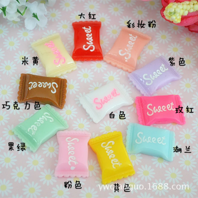 A Set Of 10 Mini  Resin Candy Sweet Refrigerator Stickers Small Fresh And Cute Magnetic Magnet Home Decorative Message Sticker