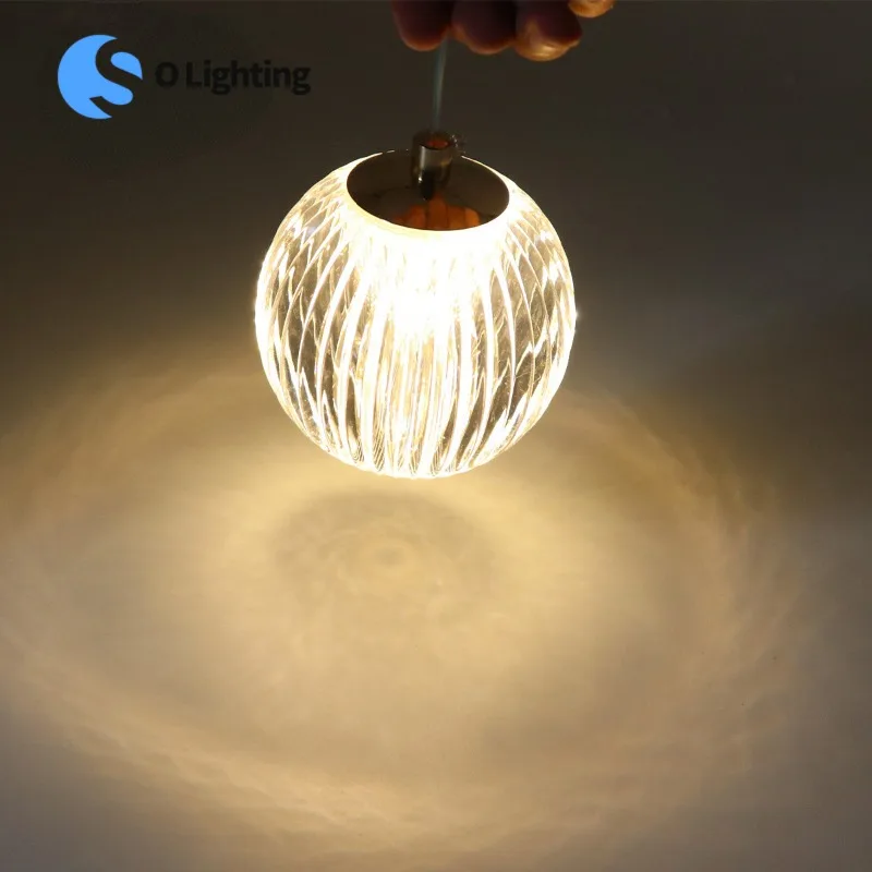 

Modern Crystal Ball LED 1 Head Chandelier Staircase Minimalism Round Stair Hanging Lamp Design Indoor Attic Lighting Fixture