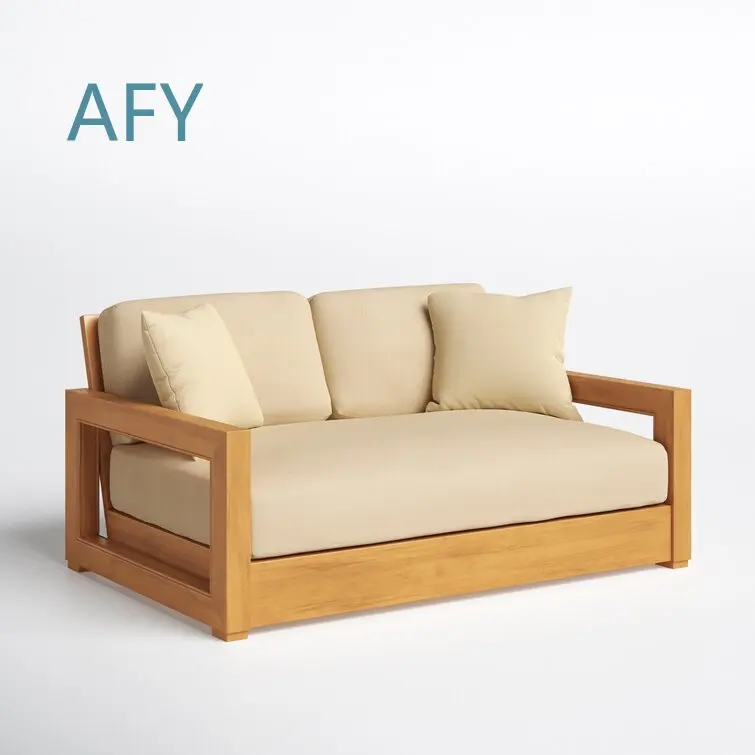 Luxury Outdoor Solid Teak Sofa Set for Garden Patio Deck Balcony Modern Design Furniture Set for Outdoor Living Space