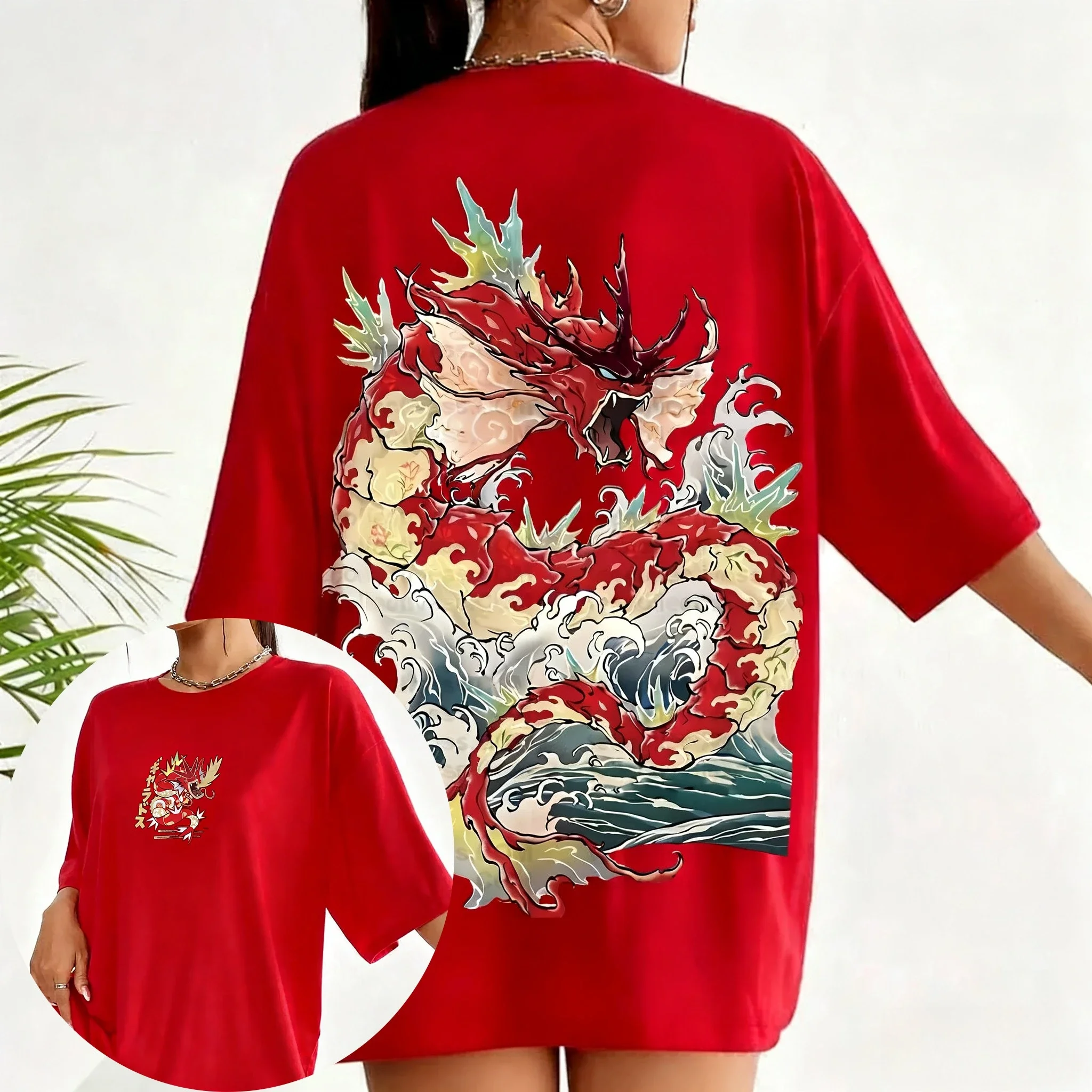 بوكيمون أنيمي Co وصفت تي شيرت مطبوع 2026 الرجال والنساء صيف جديد الهيب هوب العصرية اليومية فضفاضة Y2K الوالدين والطفل #4