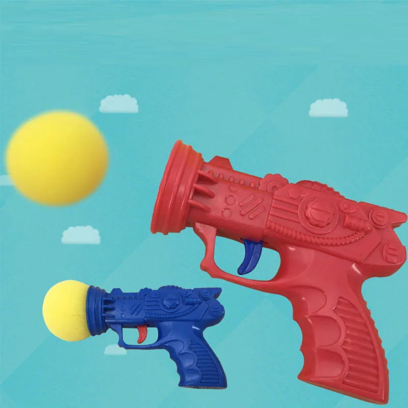 New Kids Sponge Pistol Ejection Ball Launching Ball Children's Outdoor Games Toy Gun Decompression Whole Person Baby Toy