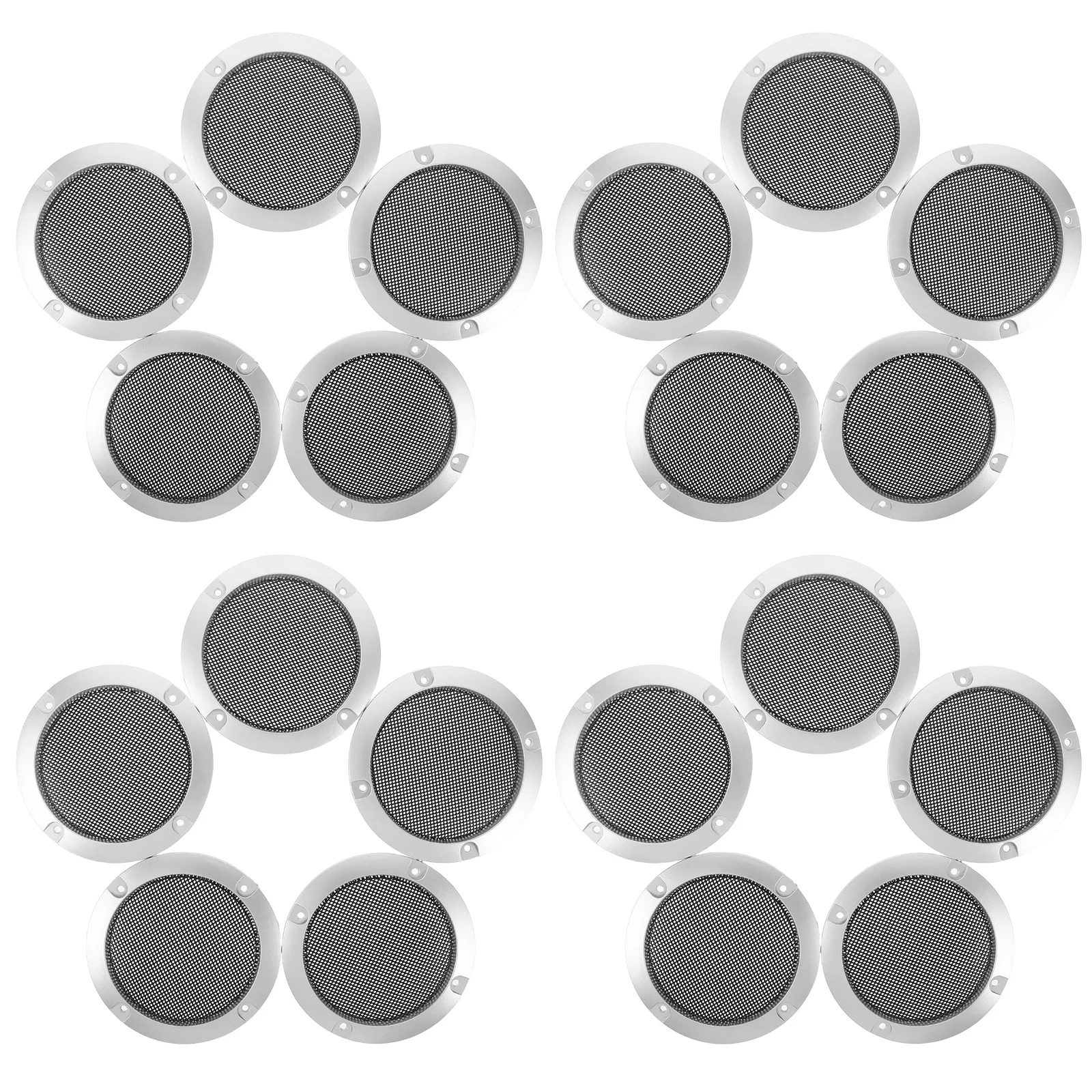 

20pcs Car Grills Mesh 9.5Cm 3.73" Heavy Duty Audio Grille Protective Universal Round Speaker Cover For Truck Suv Subwoofer Mesh