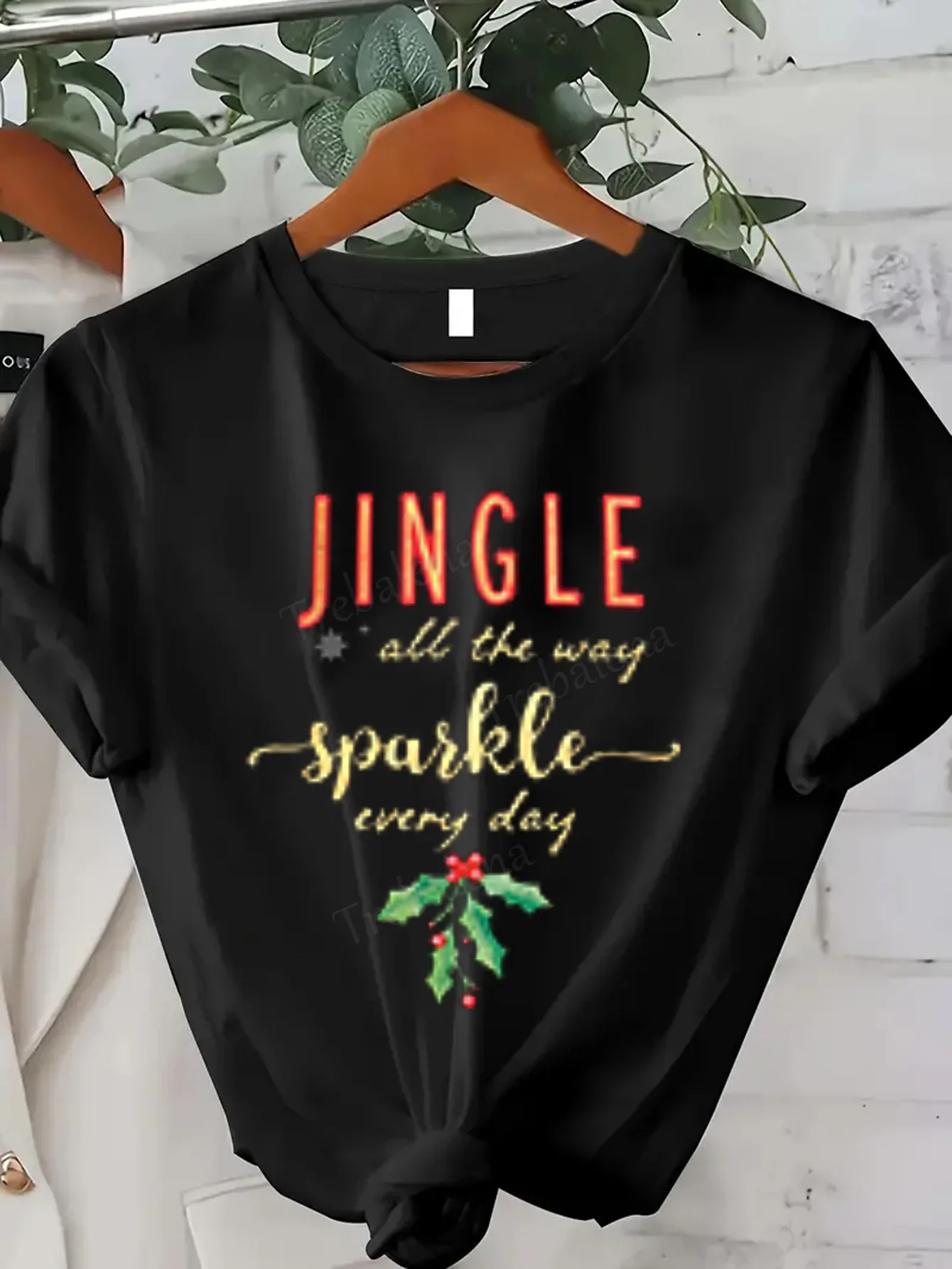 T-shirt da donna Jingle All the Way Sparkle Everyday Christmas Tee